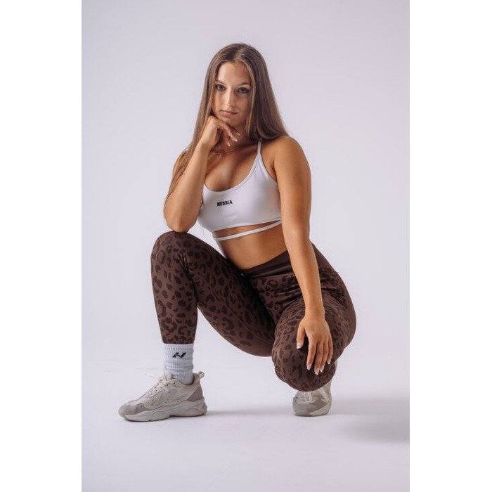 Компрессионные легинсы Nebbia Push-Up с леопардовым принтом PRIMAL, темно-коричневые, 849