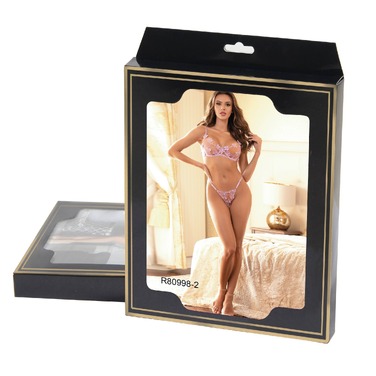 Комплект рожевий білизни в квіточку Star Night з регульованими трусиками, XS/S