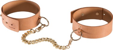 Наручники Bijoux Indiscrets MAZE - Wide Cuffs Brown, экокожа, стильные браслеты