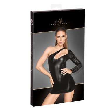 Платье на один рукав винил F199 Noir Handmade S