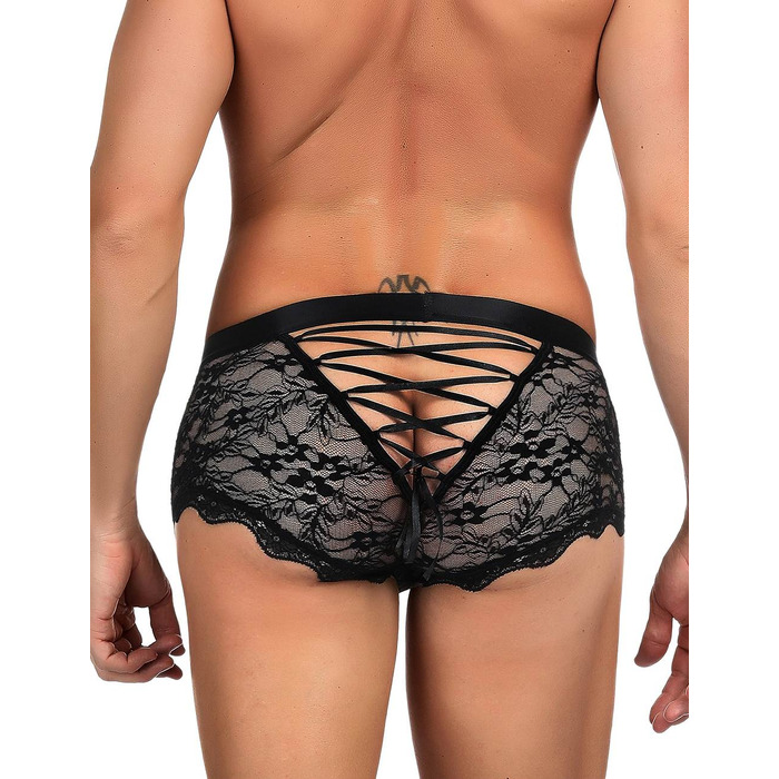 Сексуальні чорні мереживні труси Star Night для чоловіків, S