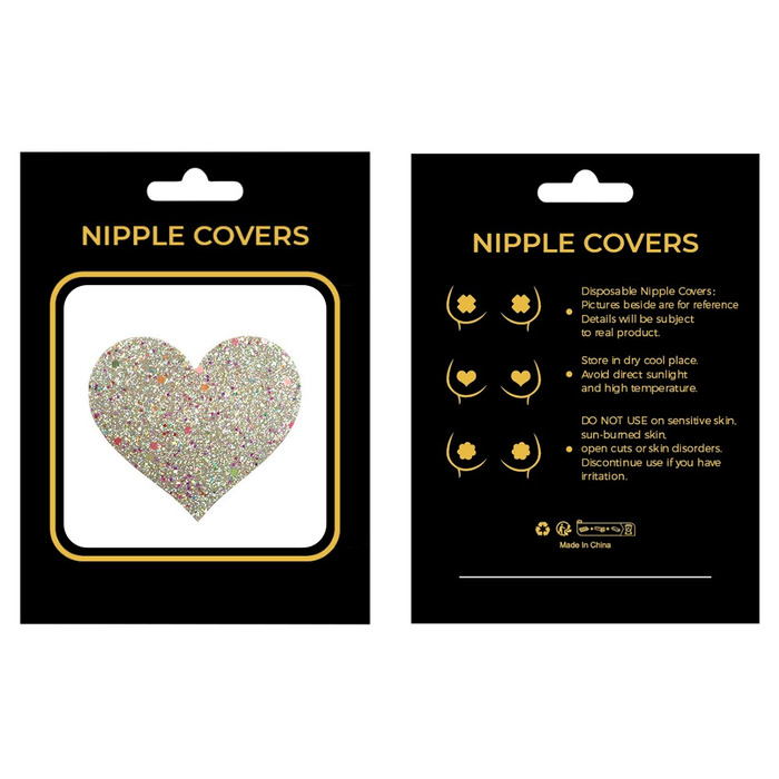 Пестисы на соски сердечки с глиттером Star Night светящиеся в темноте