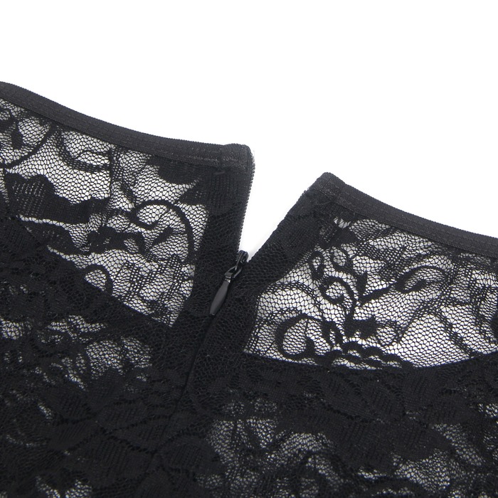 Платье с кружевом Star Night с имитацией кожи, черное, S