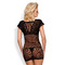 Сорочка с кружевным лифом Obsessive 821-CHE-1 черная, L/XL