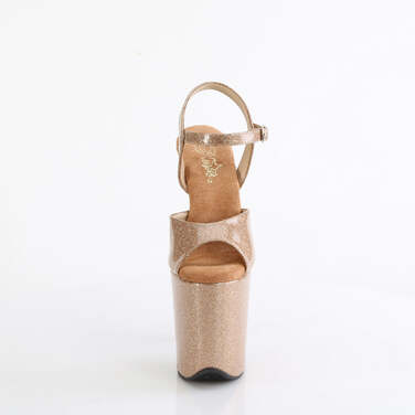 Босоножки Flamingo-809GP. Каблук 8 дюймов, ремешок на щиколотке 4 дюйма. Цвет: золото.