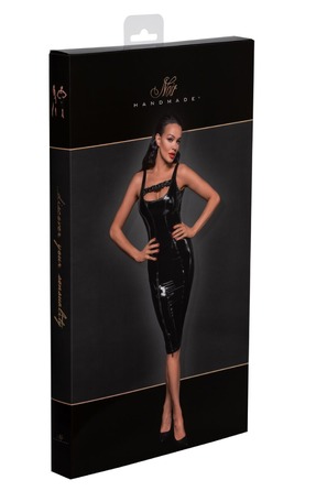 Платье с разрезом на молнии и открытой спиной Noir Handmade F250 из глянцевого винила, M