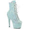Ботинки Pleaser Adore-1020SDG *Каблук 7 дюймов, 2 3/4 дюйма, шнуровка спереди, боковая молния, синие