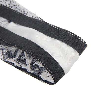 Комплект білизни мереживної Star Night з квітковим принтом, чорно-білий, 3XL-4XL