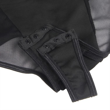 Боди с доступом Star Night с подтяжками, черное, XS-S