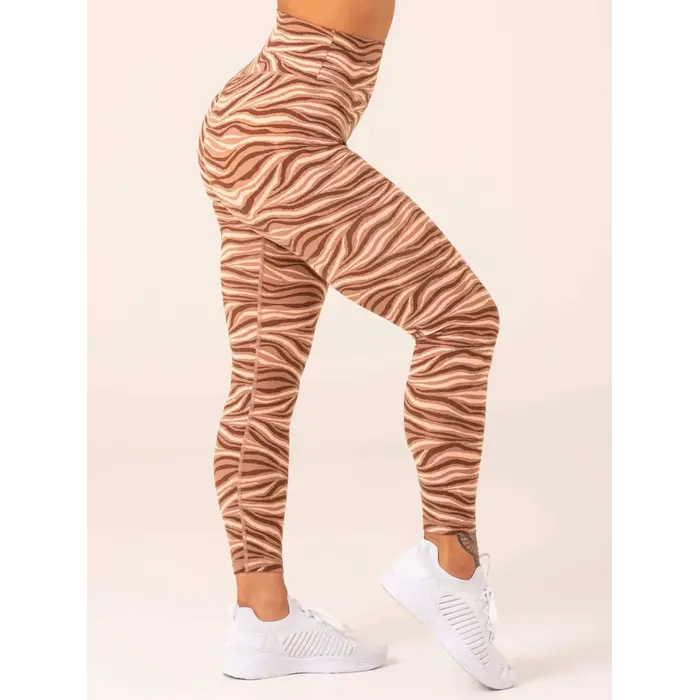 Леггинсы Ryderwear Unstoppable High Waisted Scrunch Leggings - Mocha Zebra