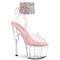 Босоніжки Pleaser Adore-791-2RS *7 дюймів на підборах, 2 3/4 дюйма з PF стразами, босоніжки з манжетою на щиколотці, рожеві/прозорі