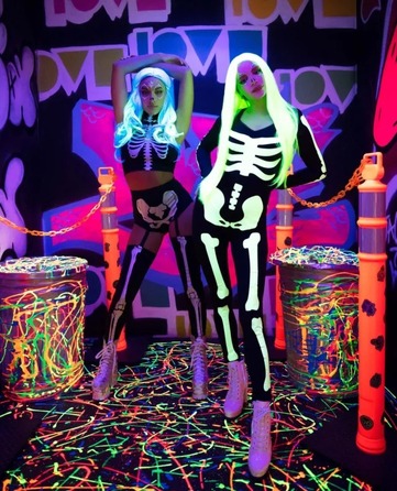 Костюм скелета, світиться у темряві Leg Avenue Womens Skeleton Bodysuit Halloween, розмір S