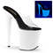 Шльопанці Pleaser Flamingo-801UV, каблук 8 дюймів, шльопанці PF 4 дюйми, прозорі/білі