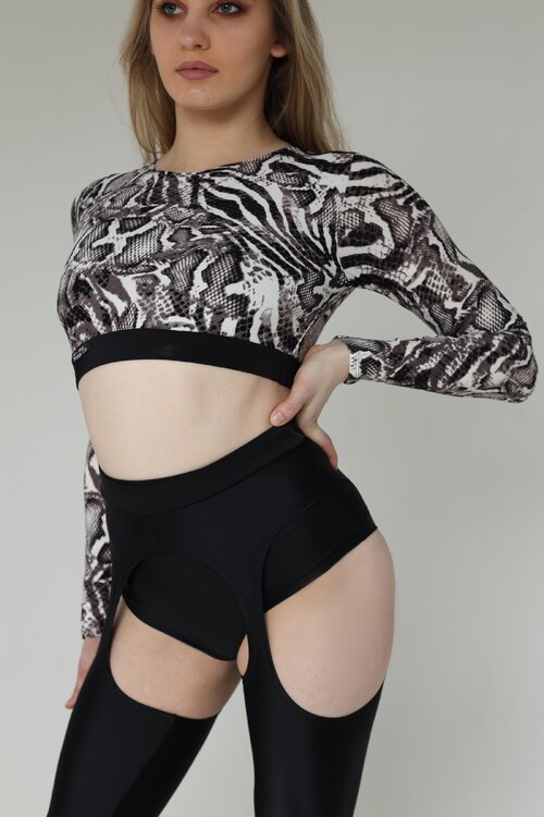 Animal Prints – Рашгард З Довгим Рукавом Для Pole Dance, Heels та Сценічних Виступів - зебра