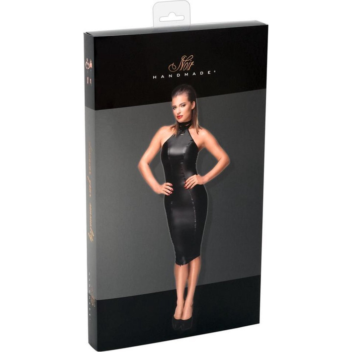 Сукня з чокером Noir Handmade F160 з вінілу, чорна, XL