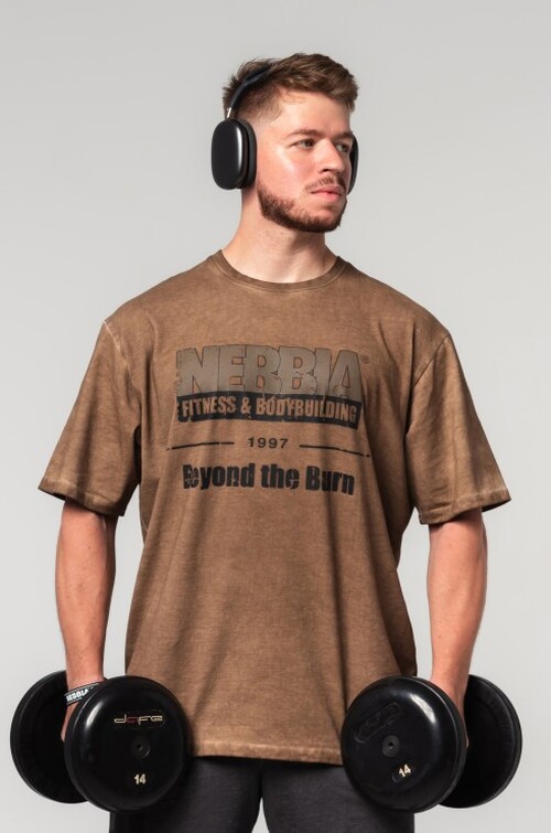 Футболка Nebbia Washed-off Oversized T-shirt HERITAGE Light Brown 355