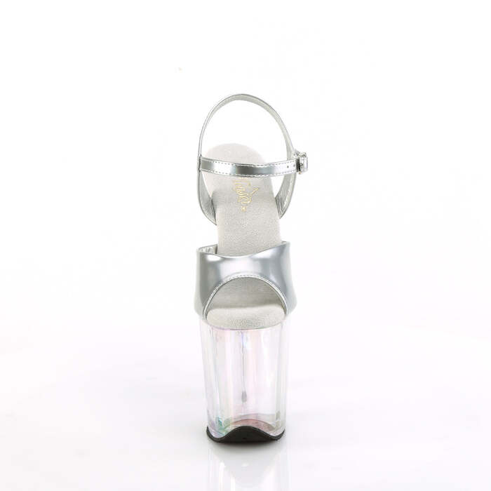 Босоніжки Flamingo-809HT *8 дюймів на підборах, 4 дюйми з голографічним тоном та ремінцем на щиколотці, сріблясті