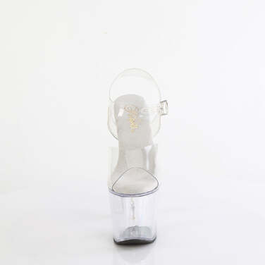 Босоножки Bliss-708 **Каблук 7 дюймов с бусинами, платформа 3 1/4 дюйма, ремешок на щиколотке, прозрачные