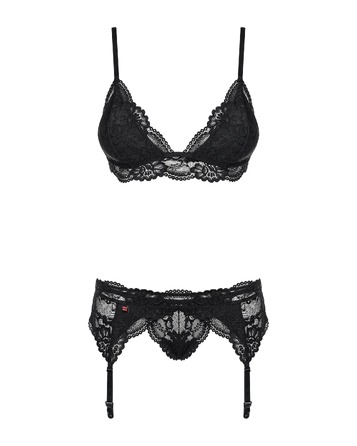 Пояс зі стрингами Obsessive 855-GAR-1 чорний, L/XL