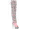 Сапоги Pleaser Bejeweled-3017HG-RSF-6, каблук 6 дюймов, высота 3,5 см, 7-слойная бахрома, шнуровка, с RS, голографическая лакировка нежно-розового цвета/серебристый AB RS