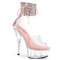Босоніжки Pleaser Delight-624RS *6 дюймів на підборах, 1 3/4 дюйма з манжетою на щиколотці PF RS, блискавка ззаду, світло-рожеві/прозорі