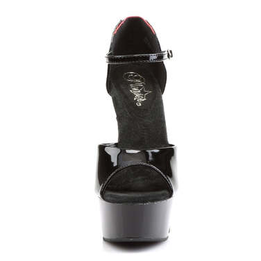 Туфлі Delight-660FH на підборах 6 дюймів, босоніжки PF d'Orsay 1 3/4 дюйма з корсетною шнурівкою, червоні/чорні