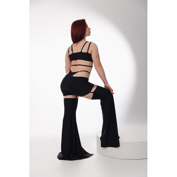 Трансформуючий Комплект Skadi 2 в 1 зі Знімними Панчохами для Pole Dance, Exotic та Сценічних Виступів - чорний