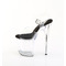 Босоніжки Pleaser Flamingo-808PREM на підборах 8 дюймів, босоніжки з ремінцем на щиколотці 4 дюйми, прозорі-чорні/прозорі