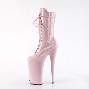 Boots Beyond-1050, каблук 10 дюймов, высота 6 1/4 дюйма, шнуровка спереди, молния сбоку, нежно-розовый