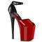 Босоніжки Pleaser Flamingo-868 *8 дюймів на підборах, 4 дюйми з закритим ремінцем на щиколотці, червоні/чорні