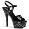 Босоніжки Pleaser Stardust-609 на підборах 6 дюймів, чорні, з ремінцем на щиколотці 1 3/4 дюйма та стразами