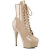 Ботильоны Delight-1020, каблук 6 дюймов, высота ботинок 3,5 см, шнуровка спереди, молния сбоку, бежевый