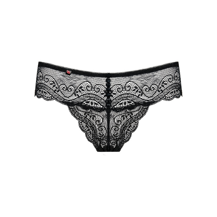 Трусики мереживні стрінги чорні Obsessive Miamor S/M