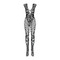 Комбинезон Obsessive c рисунком крыльев Bodystocking N112, черный, S\M