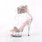 Босоножки Pleaser Delight-627RS, каблук 6 дюймов, манжета на щиколотке 1 3/4 дюйма, босоножкии с PF-застежкой, молния сзади, прозрачный/нежно-розовый