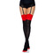 Непрозорі панчохи з червоними вставками Leg Avenue Opaque 2 Tone Stockings O/S