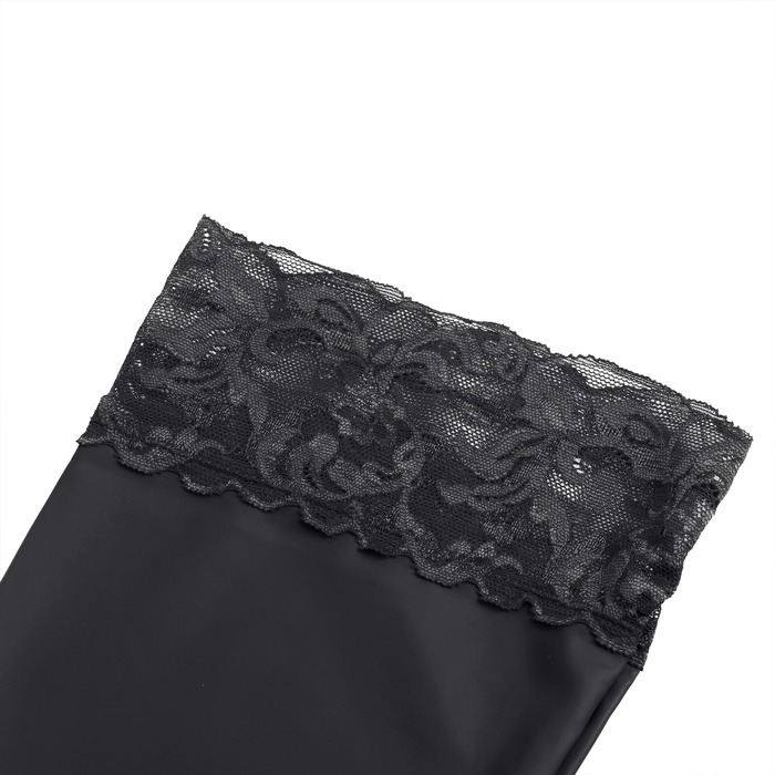 Эластичные чулки Star Night с кружевной коронкой, черные, XS-L