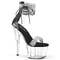 Босоніжки Pleaser Adore-727RS на підборах 7 дюймів, босоніжки з манжетою на щиколотці 2 3/4 дюйма з RS, блискавка ззаду, чорні/прозорі