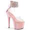 Босоніжки Pleaser Adore-724RS на підборах 7 дюймів, босоніжки з манжетою на щиколотці 2 3/4 дюйма PF RS, блискавка ззаду, прозорі/рожеві