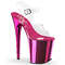Босоножки Pleaser Flamingo-808. Каблук 8 дюймов, ремешок на щиколотке 4 дюйма, прозрачный/розовый.