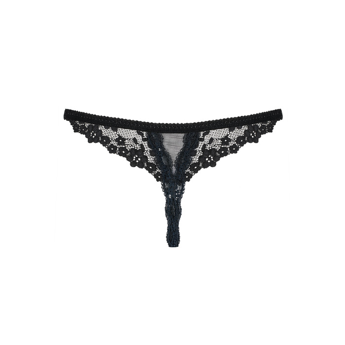 Мереживні трусики з доступом Letica crotchless thong black L/XL - MINI