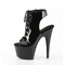 Чоботи Pleaser Adore-700-20 на підборах 7 дюймів, 2 3/4 дюйма з відкритим носком/шнуровкою спереду до щиколотки, чорні лаковані