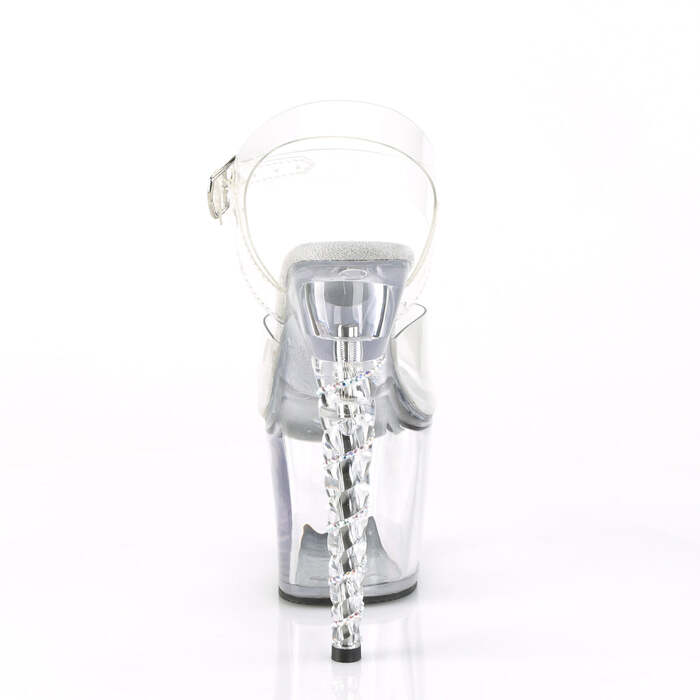 Босоніжки Unicorn-708RSH **7-дюймовий каблук-єдиноріг, босоніжки з ремінцем на щиколотці 3 1/4 дюйма з каблуком RS, прозорі