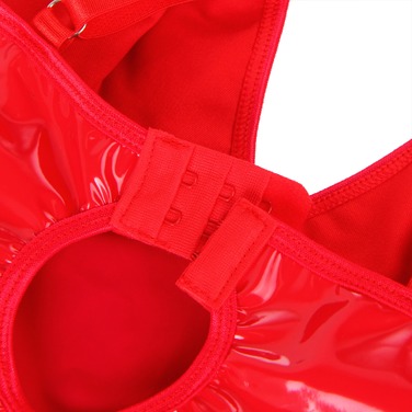 Платье с чокером, глянцевое Star Night Wet Look с имитацией винила, красное, M