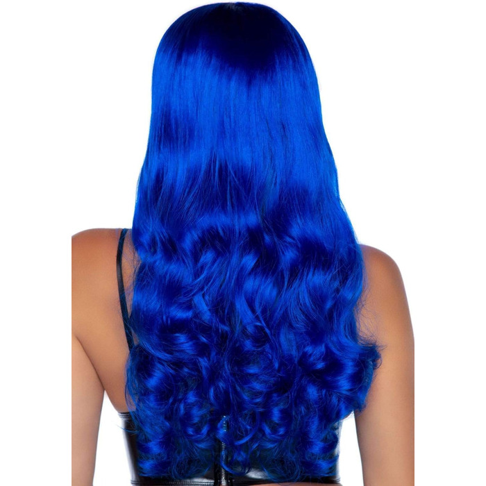 Парик волнистый с челкой Leg Avenue Misfit синего цвета, 60 см