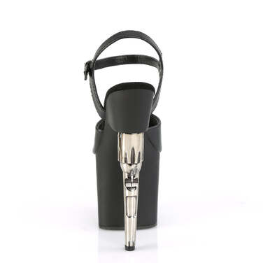 Босоножки Bondgirl-709 *7 1/2 дюйма, каблук-пистолет, 3 1/2 дюйма, ремешком на щиколотке, чёрная искусственная кожа/чёрный