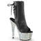 Ботильоны Pleaser Bejeweled-1018DM-7, каблук 7 дюймов, PF 2 3/4 дюйма, открытый носок/пятка, боковая молния, черная искусственная кожа/серебро