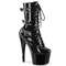 Ботинки Pleaser Adore-1043, каблук 7 дюймов, высота ботинок 6 см, шнуровка спереди, молния сбоку, чёрные
