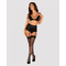 Комплект з широким поясом для панчох Obsessive Blanita garter belt S/M Чорний