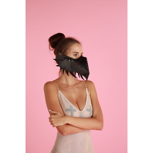 Маска ворон Candy Hero MLA6 кожа, ручной работы, черная